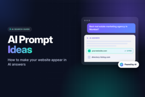 AI chat answer citing a website, with the title "AI Prompt Ideas: How to make your website appear in AI answers".