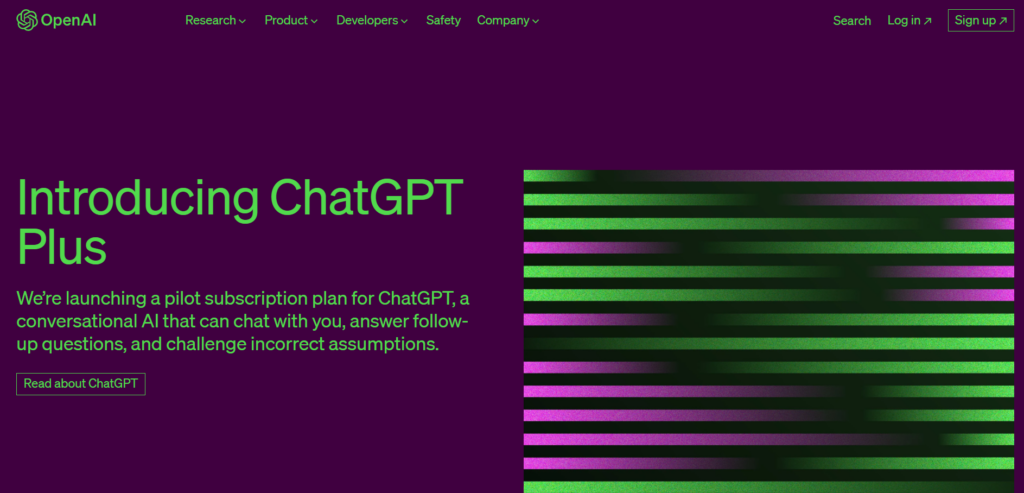 ChatGPT Website Homepage